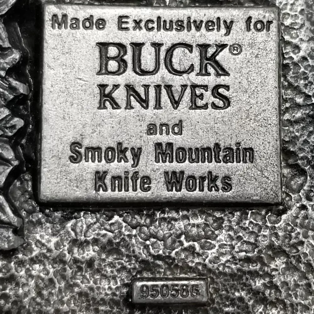 Buck Four Generations Knife Makers Silver Tone Pewter Vintage Belt Buckle‎